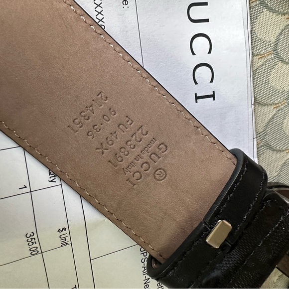 Gucci Belt imprime black interlocking GG buckle - Picture 2 of 5